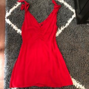 Red tie dress